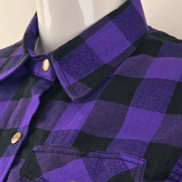 RIDERACT® Women Flannel Shirt with Long Sleeve Summer Purple Large Shirt - Picture 6 of 13